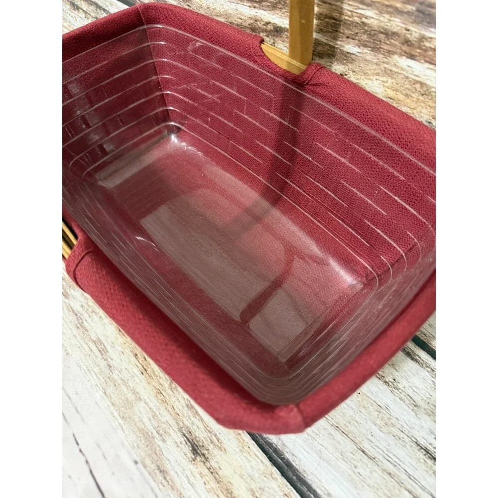 Longaberger Burgundy Basket Liner Fits 15x9 Basket Button Authentic Spring